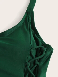 Floral Tankini Set Ruffle Hem Lace Up Cami Top & High Waisted Bottom & Shorts 3 Piece Bathing Suit -Shein Clothing Store 1561363558467723638 thumbnail 405x552