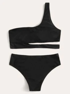 SHEIN X Rosalinda Cannavò Cut-out One Shoulder Bikini Swimsuit
