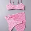 3pack Leopard Bikini Swimsuit & Beach Skirt