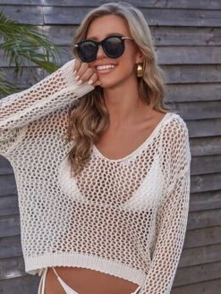 Scoop Neck Drop Shoulder Crochet Cover Up Without Bikini -Shein Clothing Store 16145674017e8cf90058bb0ea810b6545a2ae0db0c thumbnail 405x552