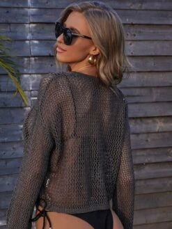 Drop Shoulder Crochet Cover Up