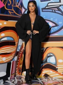 SHEIN Solid Long Sleeve Kimono -Shein Clothing Store 16184520161acb8b5b32609314c07344d77a31d5fb thumbnail 405x552