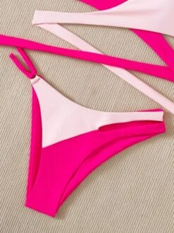 Two Tone Wrap Detail Bikini Swimsuit -Shein Clothing Store 162062924640a80b0f11e9a8edff56e193ad755cbc thumbnail 405x552