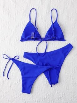 3pack Triangle Tie Side Bikini Swimsuit