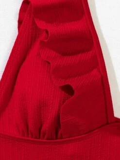 Plain Textured Ruffle Trim One Piece Swimsuit -Shein Clothing Store 16278713648c144a5c841e08d19720c319d552b2e5 thumbnail 405x552