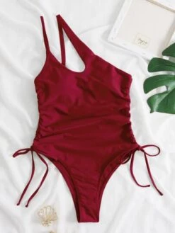 Drawstring Side One Shoulder One Piece Swimsuit -Shein Clothing Store 1627954822ec4c87aa4f1754e8c59445c514d62146 thumbnail 405x552