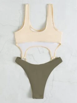 Color Block Ring Linked One Piece Swimsuit -Shein Clothing Store 163573010451549bc66cc844370de2ee467ef173ab thumbnail 405x552