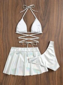 3pack Metallic Triangle Bikini Swimsuit & Beach Skirt -Shein Clothing Store 16367130525206260da22ae009a49476ffa34a6c18 thumbnail 405x552