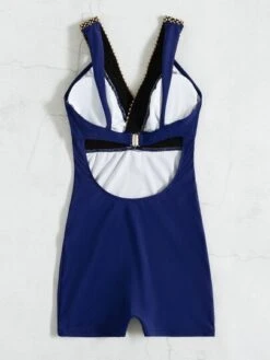 Chain Pattern Contrast Tape One Piece Swimsuit -Shein Clothing Store 163963735553576c80605718ca8adb26196d666c20 thumbnail 405x552