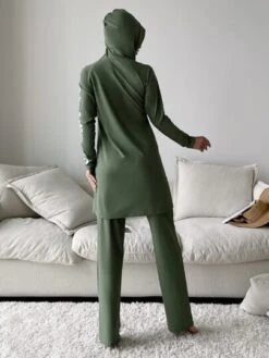 Floral Hooded Full Cover Burkini Swimsuit