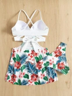 Tropical Print Tankini Set Wrap Push Up Swim Dress With High Waist Bikini Bottom 2 Piece Bathing Suit -Shein Clothing Store 164198535258e2b59541cba36e8a322eb1db370700 thumbnail 405x552