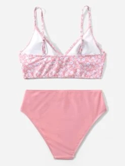 Ditsy Floral Surplice Neck Bikini Swimsuit