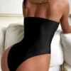 Solid Ruched V Wired One Piece Swimsuit