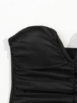 Solid Ruched V Wired One Piece Swimsuit -Shein Clothing Store 1644823229170d5f113b92645f6feaf1a18db9f664 thumbnail 405x552