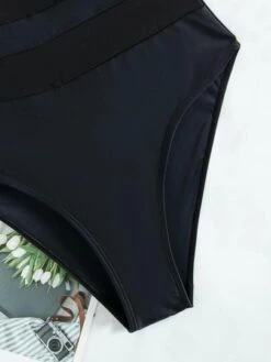 BOUDOIRCORE Plain Contrast Mesh One Piece Swimsuit -Shein Clothing Store 1645097879d1fe88f20bf0aed8b5f434ae9755ae42 thumbnail 405x552