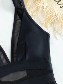 BOUDOIRCORE Plain Contrast Mesh One Piece Swimsuit -Shein Clothing Store 16450978822ec4668043a3a773293237318cb1dc62 thumbnail 405x552