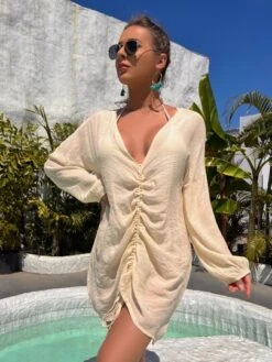 Drawstring Cover Up -Shein Clothing Store 16472294491a2211ec3266a4874958344a5a42cc50 thumbnail 405x552