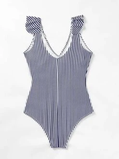 Striped Frill Trim One Piece Swimsuit -Shein Clothing Store 164879037059263a312165905783d0bc8f8ae06298 thumbnail 405x552