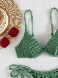 Textured Bikini Set Underwire Push Up Bra & Thong Bottom 2 Piece Bathing Suit -Shein Clothing Store 16492054147524d0135dce938efcdef8dd9a9de18a thumbnail 405x552