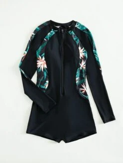 Random Tropical Print Zip Front One Piece Swimsuit -Shein Clothing Store 16528384476c87933162f860de2638263f73ae1553 thumbnail 405x552