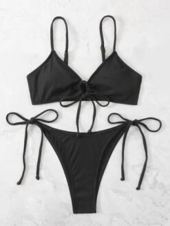 Mono Bikini Set Drawstring Knot Front Wireless Bra Top & Tie Side Bikini Bottom 2 Piece Swimsuit -Shein Clothing Store 16538759246e826edfdd5c6971d4ce1a942dd30901 thumbnail 405x552