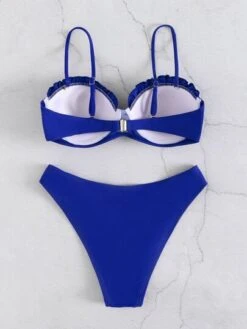 Frill Trim Push Up Bikini Swimsuit