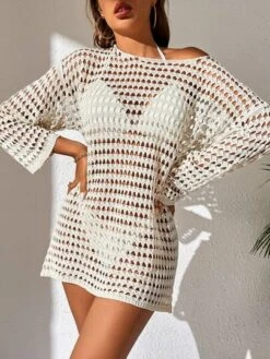 Hollow Out Drop Shoulder Cover Up Without Bikini -Shein Clothing Store 1657071897faab4dfceb73ae887f49938c8104f08c thumbnail 405x552
