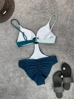 Colorblock Ring Detail Cut Out Ruched Monokini -Shein Clothing Store 16595424254eb0897529a616ef96e2cf9a4195bc68 thumbnail 405x552