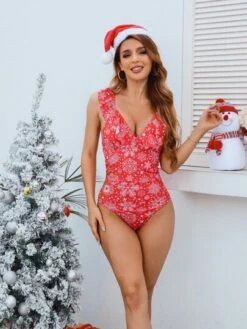 Christmas Print Ruffle Trim One Piece Swimsuit -Shein Clothing Store 1666752119ccd1fe400a6cf80c1a57f5c9de5c1253 thumbnail 405x552