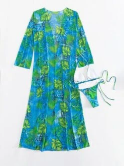 Tropical Print Triangle Bikini Swimsuit With Kimono -Shein Clothing Store 166927866046b92dfb50abd806a7a50de216d3d09e thumbnail 405x552