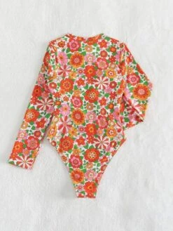 Floral Print Zip Front One Piece Swimsuit -Shein Clothing Store 16702921457bb41aae3af5907d6be1bd3f3992a072 thumbnail 405x552