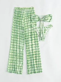 Tie Dye Bikini Set Knot Front Bandeau Bra Top & High Cut Bikini Bottom & Cover Up Pants 3 Piece Swimsuit -Shein Clothing Store 16712681182475f28ce895c38cea48a4bb85bb35c6 thumbnail 405x552