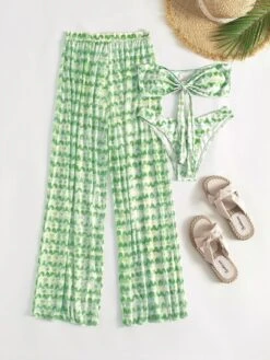 Tie Dye Bikini Set Knot Front Bandeau Bra Top & High Cut Bikini Bottom & Cover Up Pants 3 Piece Swimsuit -Shein Clothing Store 1671268119e3242e17169780a3e850bd01847ecf38 thumbnail 405x552