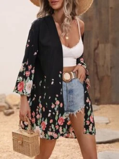 Floral Print Drop Shoulder Kimono -Shein Clothing Store 167203054533b1a20ab0a36e0100696a1eb0b1c663 thumbnail 405x552