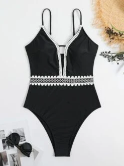 Contrast Trim One Piece Swimsuit -Shein Clothing Store 16735911497ce72a6e7e2b7a0c729ee78aed5b35b7 thumbnail 405x552