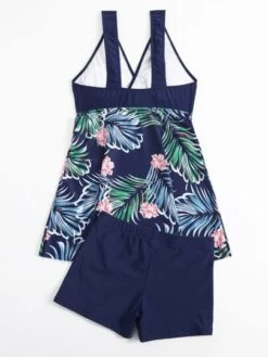 Random Tropical Print Tankini Set Knot Strap Longline Tank Top & Boxer Shorts 2 Piece Swimsuit -Shein Clothing Store 1673659956b4ea685c60e506772a1cb86dba779e28 thumbnail 405x552