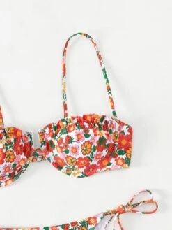 Floral Bikini Set Frill Trim Underwire Top & Tie Side Bottom 2 Piece Swimsuit -Shein Clothing Store 1673664632590c909650fcd76866fa0417e985a58c thumbnail 405x552