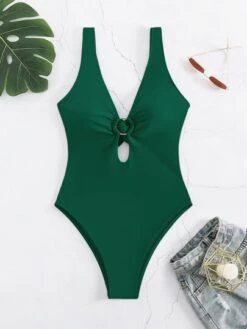 Ring Linked Plunging One Piece Swimsuit -Shein Clothing Store 16737660259c3df41fcbdf28135fcaf9b0141f8aff thumbnail 405x552