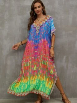 Ombre Geo Print Batwing Sleeve Cover Up Dress -Shein Clothing Store 16759199098aeef7ceb5326a100e6a2131385fe227 thumbnail 405x552