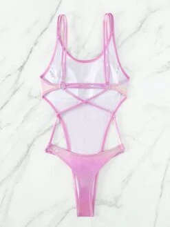 Ombre Metallic Cut Out Tie Front One Piece Swimsuit -Shein Clothing Store 167593116759d52177aed0fe6e346a483807a83f85 thumbnail 405x552