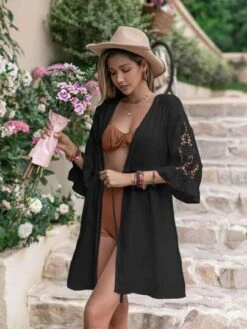Rusttydustty Guipure Lace Panel Flounce Sleeve Drawstring Waist Kimono -Shein Clothing Store 16763428288b0fb504380df1bac19a2e022e8a22ea thumbnail 405x552
