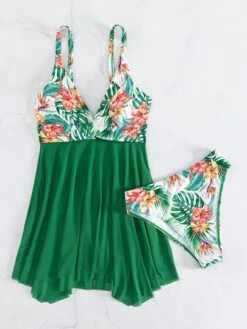 Plant Print Swim Dress With Bikini Bottom -Shein Clothing Store 1676605572707f8168aa8dad5b52f2b0f3f5659a76 thumbnail 405x552