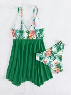Plant Print Swim Dress With Bikini Bottom -Shein Clothing Store 16766055766fc5d3ee01522027442e02842eede17b thumbnail 405x552