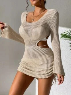 Cut Out Drawstring Side Cover Up Dress Without Bikini -Shein Clothing Store 167721349112cca98ccdbb8db09c89210b210db9b6 thumbnail 405x552