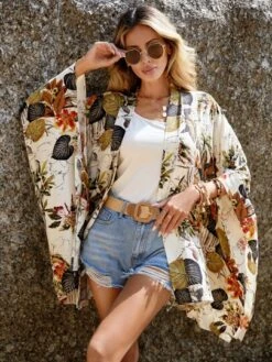 SHEIN VCAY Tropical Print Batwing Sleeve Kimono -Shein Clothing Store 16775617113298fbe5dfe411e5a8d770ed51e79f3f thumbnail 405x552