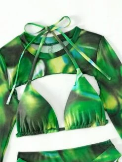 Tie Dye Halter Triangle Bikini Swimsuit With Cover Up Set -Shein Clothing Store 1677808340feb5201c0feeeb2d56e894feac2ff664 thumbnail 405x552