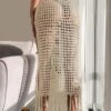 Hollow Out Fringe Hem Crochet Skirt