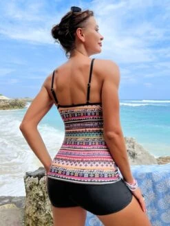 Geo Print Shorts Bikini Swimsuit