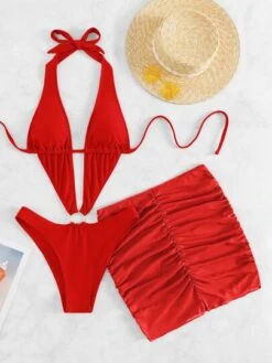 Ring Linked Halter One Piece Swimsuit With Beach Skirt -Shein Clothing Store 167868967688b1f492413ab660c40cea08195077b4 thumbnail 405x552
