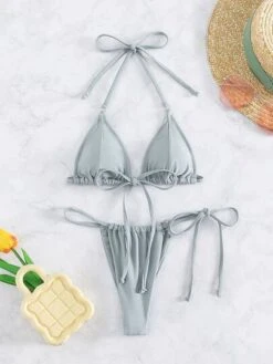 Knot Detail Halter Triangle Bikini Swimsuit -Shein Clothing Store 16787678445d417ab5c5176be4e01a80740e1711f7 thumbnail 405x552